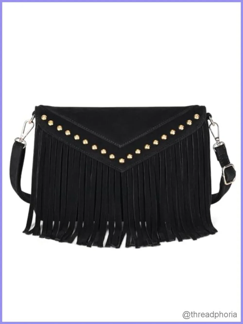 Faux Suede Fringe Crossbody Hobo Bag with Detachable Strap, Boho Chic Western